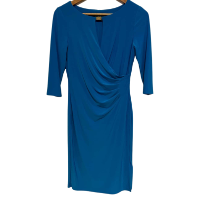 Ralph Lauren  Gorgeous Jersey Key Hole Dress. Peacock Blue. Size 4 