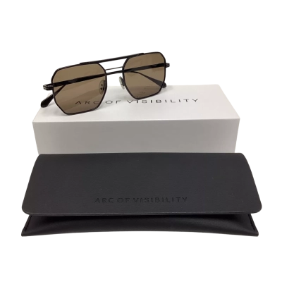 AOV Wandender Octagonal Black Sunglasses 