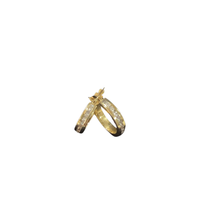 925 1/10 375 Mark Hoop Earrings 