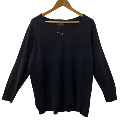 Sara Size XL 100% Lambswool Black Sweater