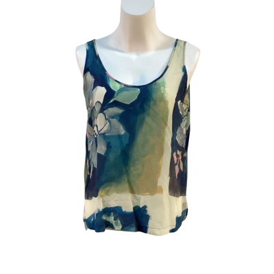 Nancy Bird Women's Size M Sleeveless Top Blue / Floral 