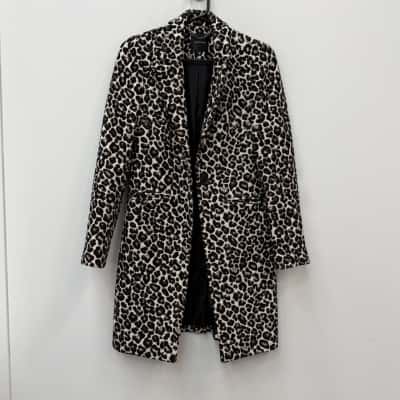 Portmans Leopard Print Coat - Size 6 