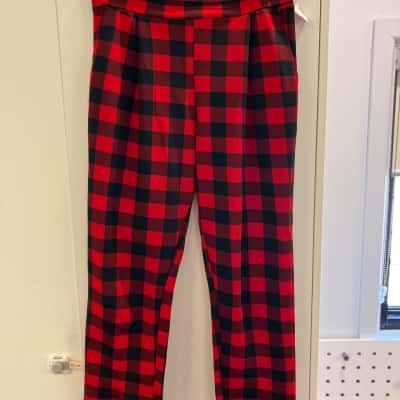 Temt Womens  Size 8 Casual Pants Black  / Checked / Red 