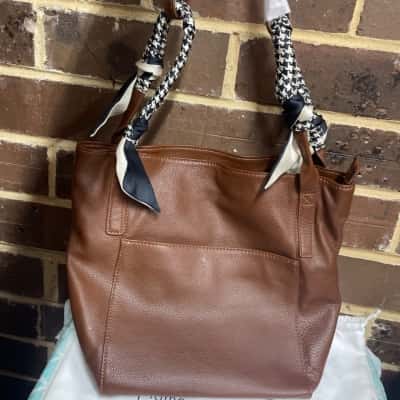 Tomorrow Closet Womens Brown Leather Tote Bag