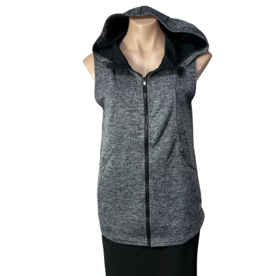 Hurley Womens Size L Black / Grey Flecked Zip Front Hooded Vest