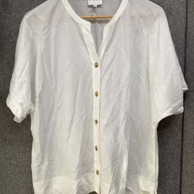 Witchery linen top  Size L White 
