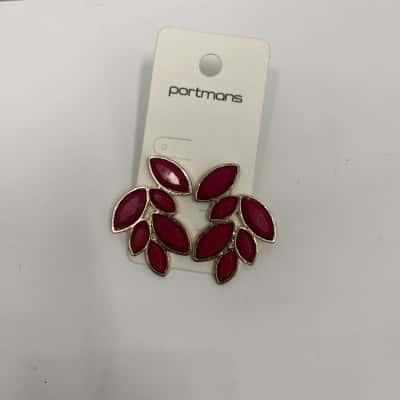 Portmans Women's Earrings Maroon RRP$13