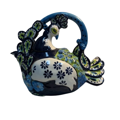 Blue Sky peacock teapot