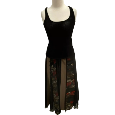 Mixit Mixed-Material Panel Midi Skirt.  Size 12.  New with tags