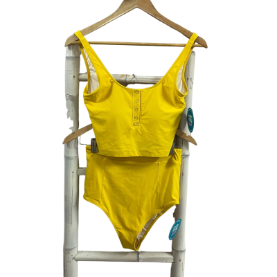  Womens  Size 10 Sheila May Swim Snap it Up Top & High Waisted Bottoms Bikini Set Buttercup