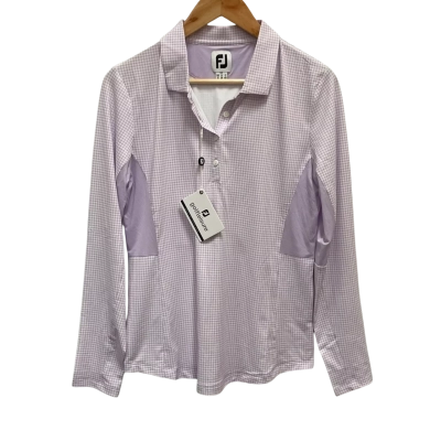  FootJoy FJ Golf Leisure Purple Cloud Houndstooth Sun Pro Long Sleeve Top Size M