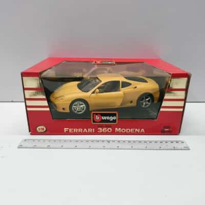 Bburago 1:18 Ferrari 360 Modena Yellow Diecast Model Car Made In Italy Boxed 3368