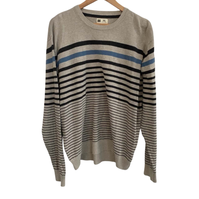 Rivers Mens  Size XXL Jumper Grey / Striped 