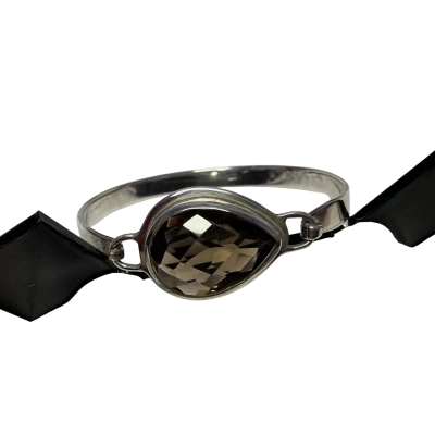 Smokey quartz Sterling silver bangle