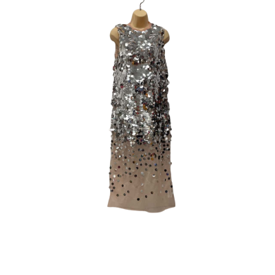 Zara Womens  Size M Cocktail/Party Dress Silver 