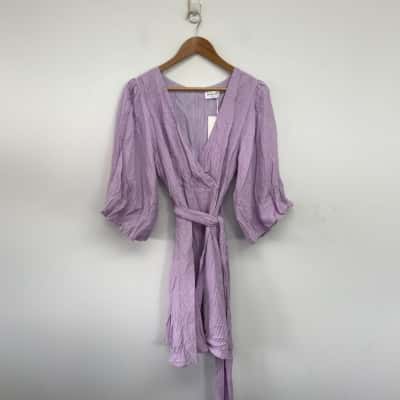 Natural Bay Lilac Short Sleeve Mini Dress  Size 14 