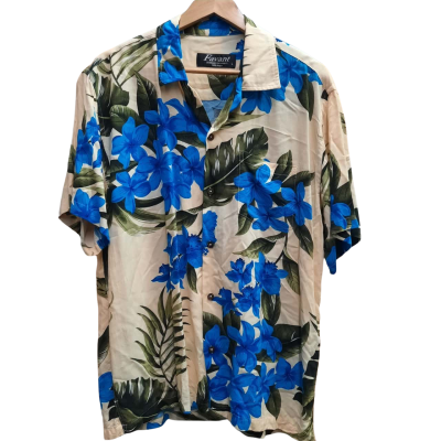 FAVANT Size L Tropical Hawaiian Print Short Sleeve Shirt