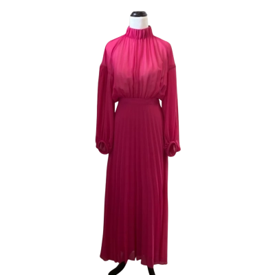 Camilla & Marc Womens  Size 6 Cocktail Dress / Formal Dress / Long Sleeve Dress / Maxi Dress / Party Dress / Pleated Dress Pink  
