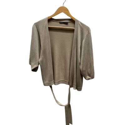David Lawrence Womens Size L Beige Shimmer Top