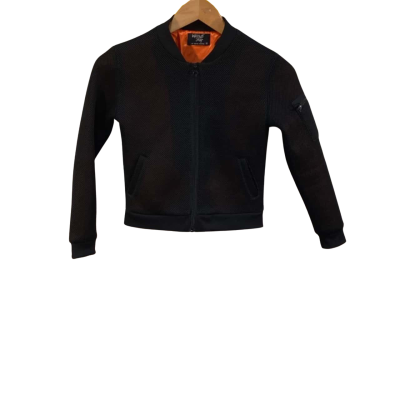 Wayne Jr  Size 10 Bomber Jacket Black  / Orange 