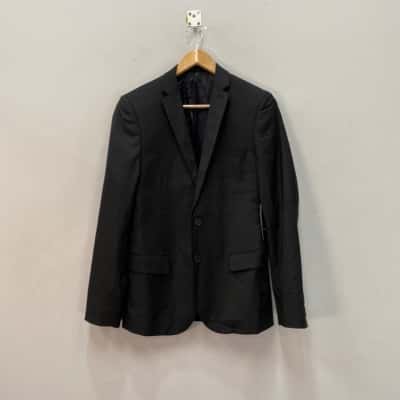 Jack London Mens Stretch Mod Size 46 Suit Jacket Black  