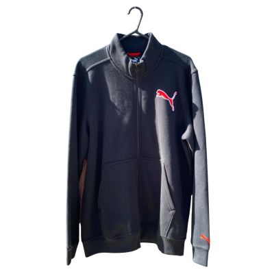 Mens Puma Size L Zipper Jacket Black / Red / White 