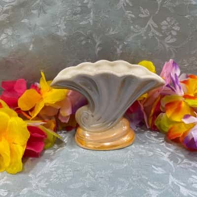 Vintage Pates Pottery Cornucopia Vase