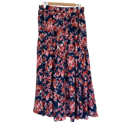BNWT** boho.  Navy Floral Skirt.   Size M 