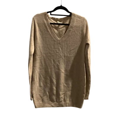 Tabia Womens  Size M V-Neck Jumper Beige Cashmere