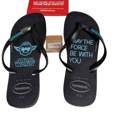 Havaianas Mens  Size 43 Black  Star Wars Thongs 