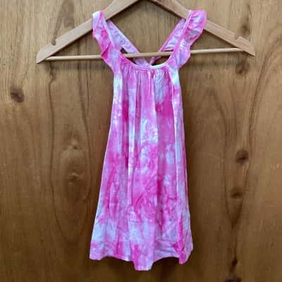 Piping Hot Kids Pink/White Tie Dye Dress Size 2