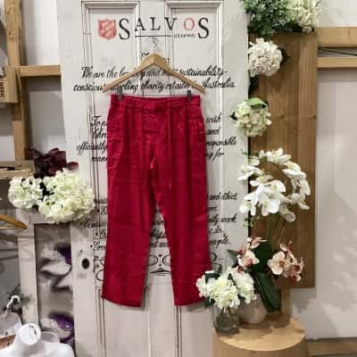 SPORTSCRAFT BRAND! Womens  Size 10 Casual Pants Pink! BEAUTIFUL LINEN BLEND PANTS! JAZZ UP ANY OUTFIT WITH THESE PINK PANTS! DRAW STRING WAIST AND POCKETS!