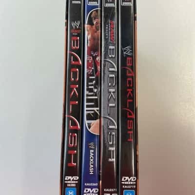 WWE Home Video - PPV WWE pack Backlash 2003,2004,2005,2006 Mint Discs NTSC