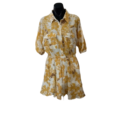 HELLO MOLLY Womens  Size L Casual Dress Floral / White / Yellow 