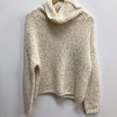  Womens Cropped Jumper White Caju (ha)