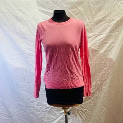 TRENERY Size XS Crew Neck Merino Silk Jumper Pink  