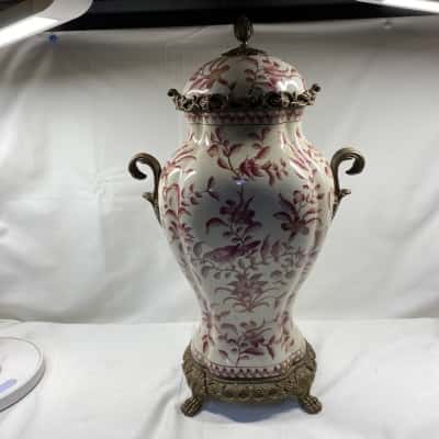 Large ornamental ceramic lidded jar