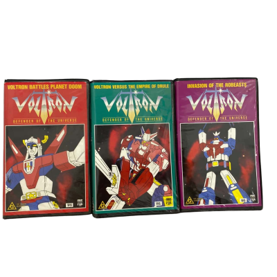 Voltron - Defender of the Universe x3 VINTAGE 1986 Video Cassettes 