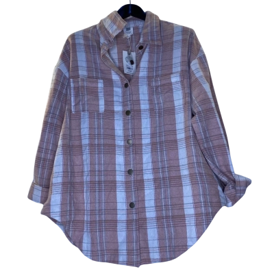 Rivers Womens  Size 20 Long Sleeve Shirt Pattern / Peach / White 