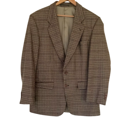 Vintage* Anthony Rubino   Houndstooth Tweed Wool Sportscoat    Size 107R