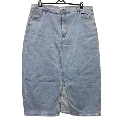  Womens  Size 24 Midi Skirt Blue 