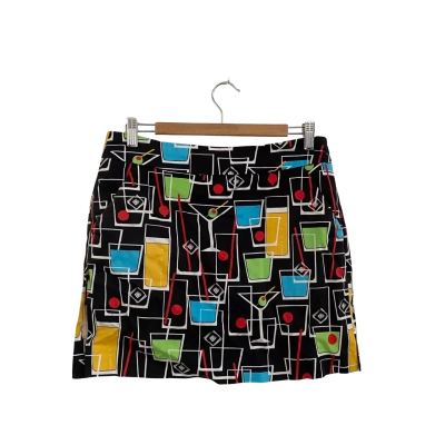 Loud Mouth Womens  Size 10 / 8 Mini Skirt Black  / Multicoloured / White 