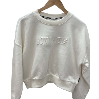 Doyoueven  Womens  Size L Cropped Jumper White 