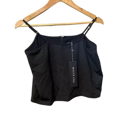 White Fox Womens  Size XL Cropped Top / Singlet Top Black  