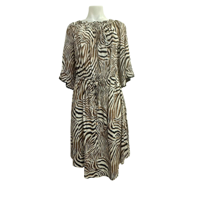 Womens  Size L Casual Dress Animal print / Black  / Brown / White 