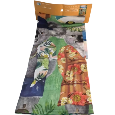 BN Bob & Barb Camping Tea Towel Linen and Cotton