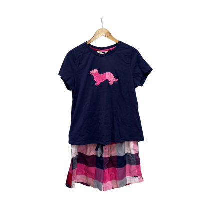 Peter Alexander Womens  Size L PJ Set Navy Blue / Pink  
