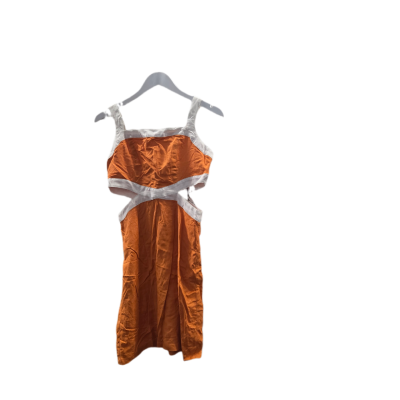 MINKPINK Jacques Contrast Cut-Out Mini Dress in Orange White Size Small S NWT