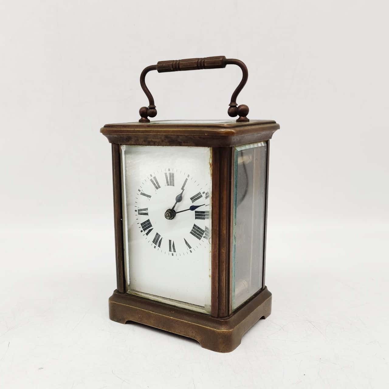 French Made Brass Carriage Clock With Glass Panels All Round For ...