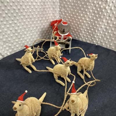 Six White Boomers by ArkArt - Aussie Christmas Sleigh Set 